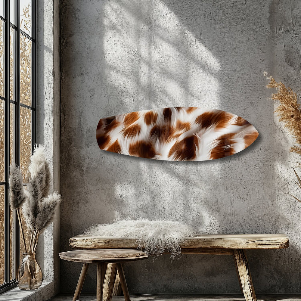 Cow Hide Texture Glass Wall Art.