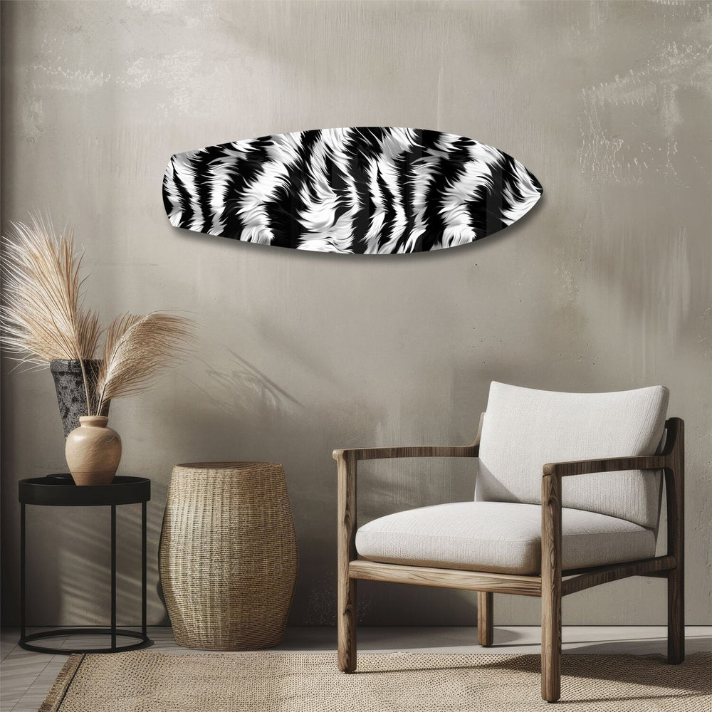 Zebra Stripe Glass Wall Art.