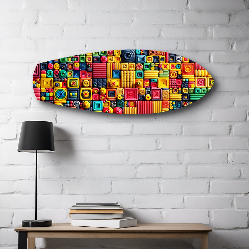 Colorful Clay Mosaic Glass Wall Art.