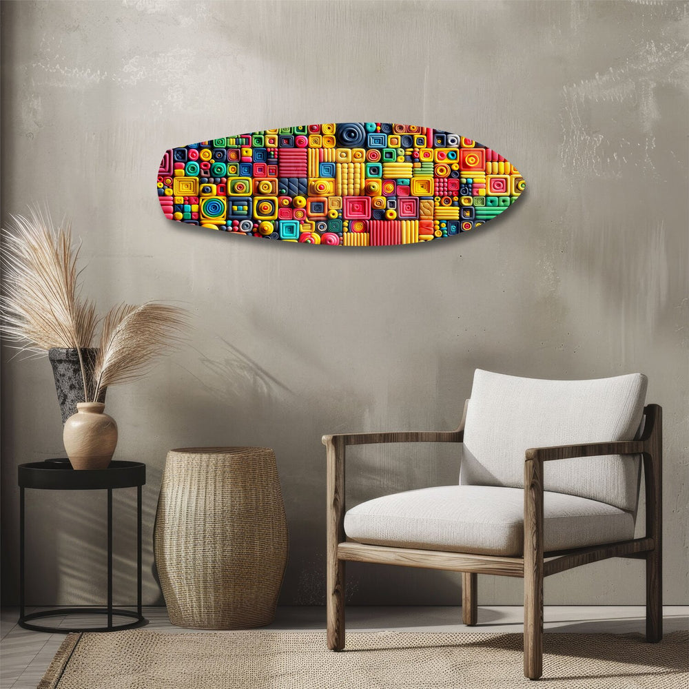Colorful Clay Mosaic Glass Wall Art.