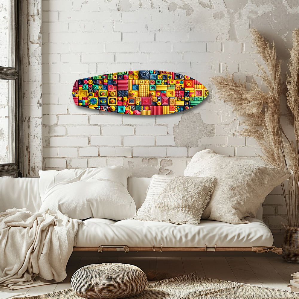 Colorful Clay Mosaic Glass Wall Art.
