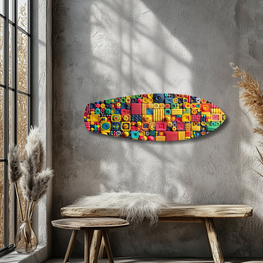 Colorful Clay Mosaic Glass Wall Art.