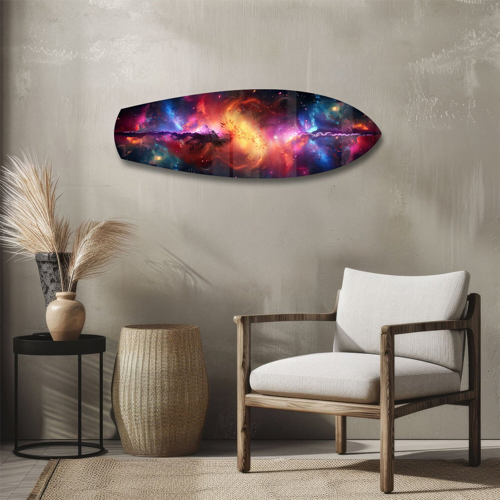 Cosmic Nebula Galaxy Glass Wall Art.