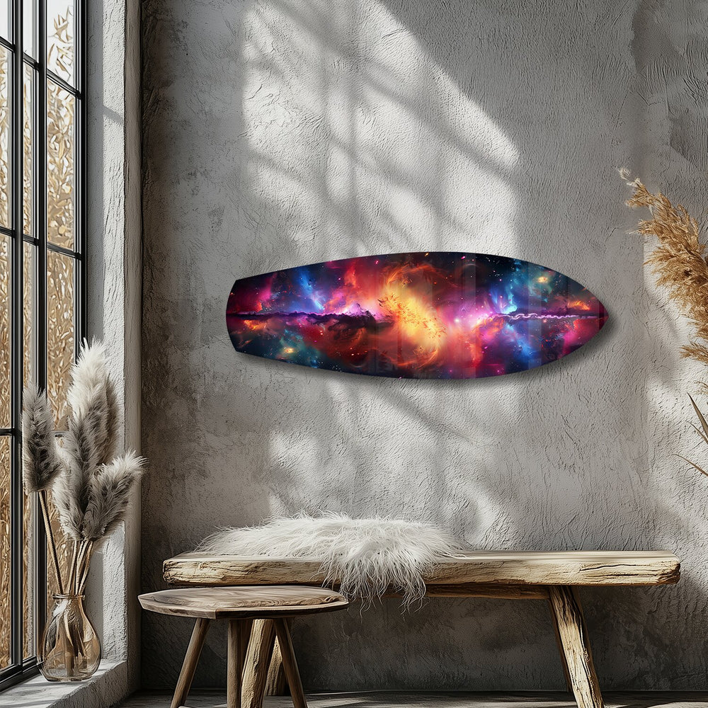 Cosmic Nebula Galaxy Glass Wall Art.