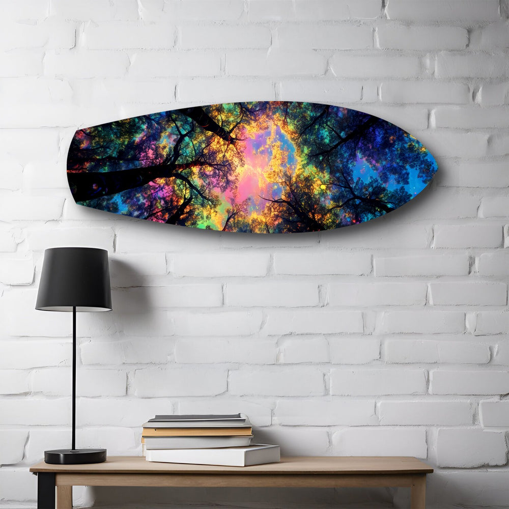 Psychedelic Forest Canopy Glass Wall Art.