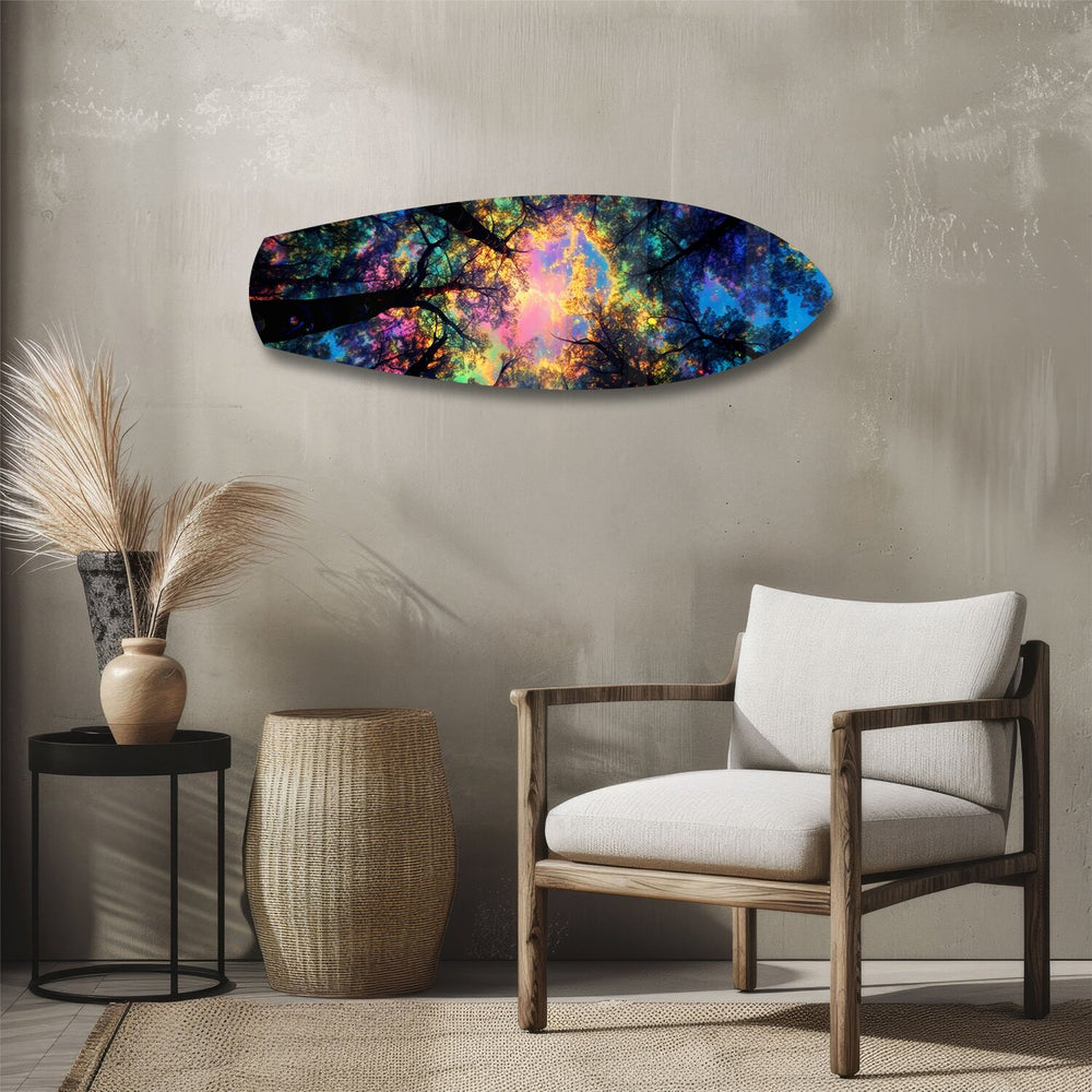 Psychedelic Forest Canopy Glass Wall Art.