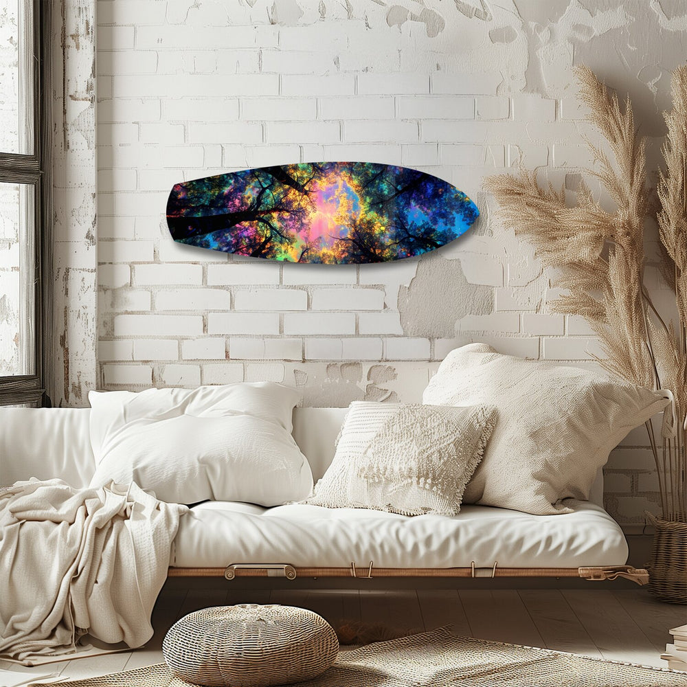 Psychedelic Forest Canopy Glass Wall Art.