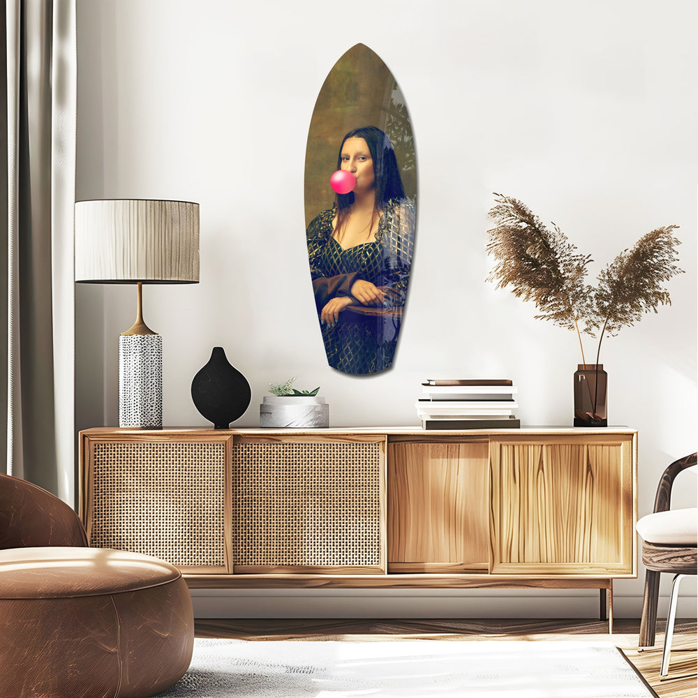 Renaissance Bubble Gum Pop Art Tempered Glass Wall Art.