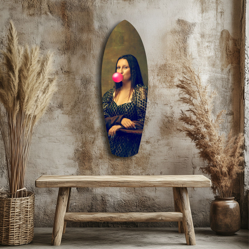 Renaissance Bubble Gum Pop Art Tempered Glass Wall Art.