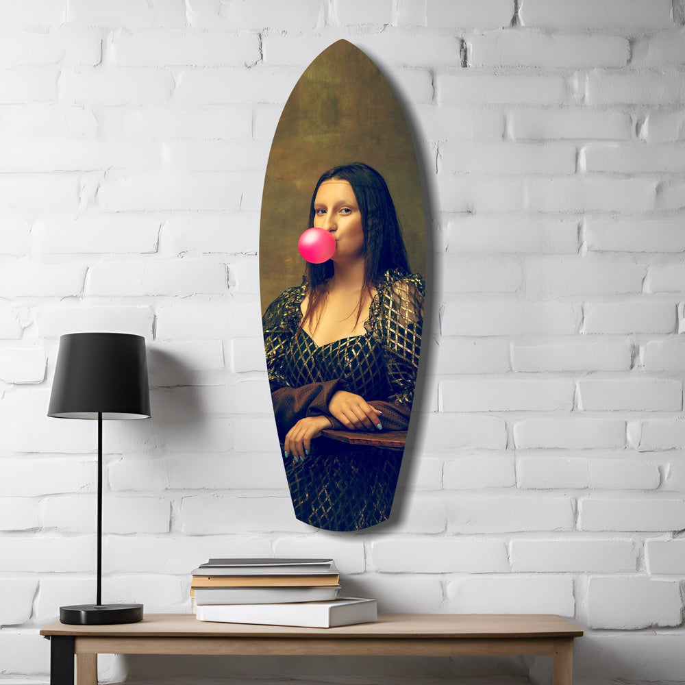 Renaissance Bubble Gum Pop Art Tempered Glass Wall Art.