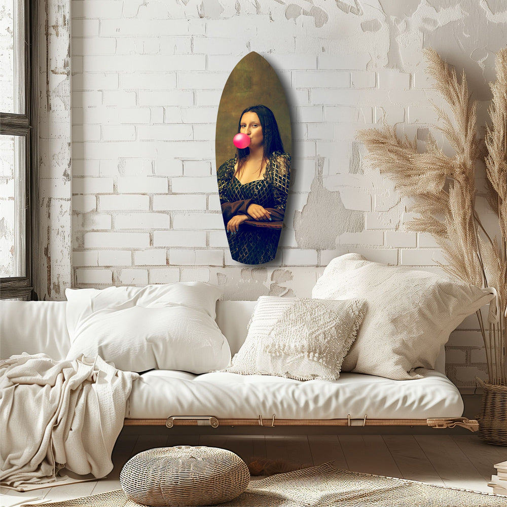 Renaissance Bubble Gum Pop Art Tempered Glass Wall Art.
