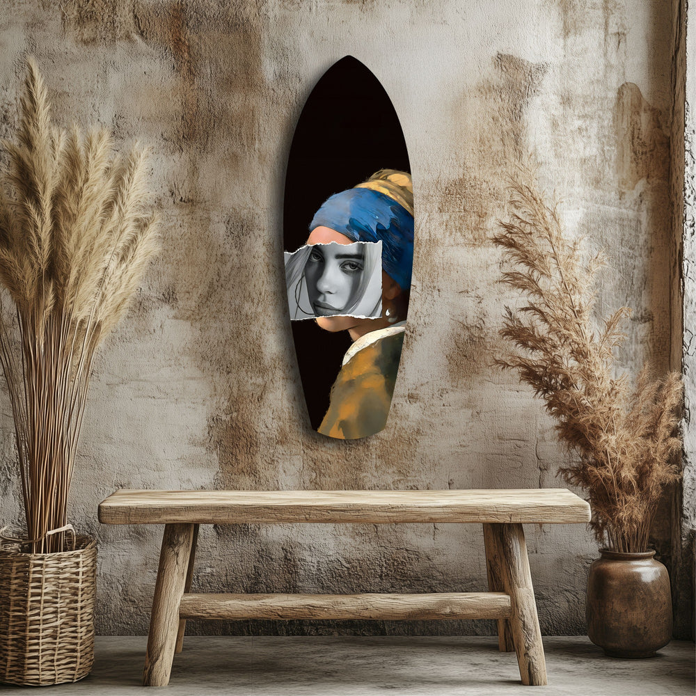 Pearl Earring Modern Renaissance Glass Wall Art.