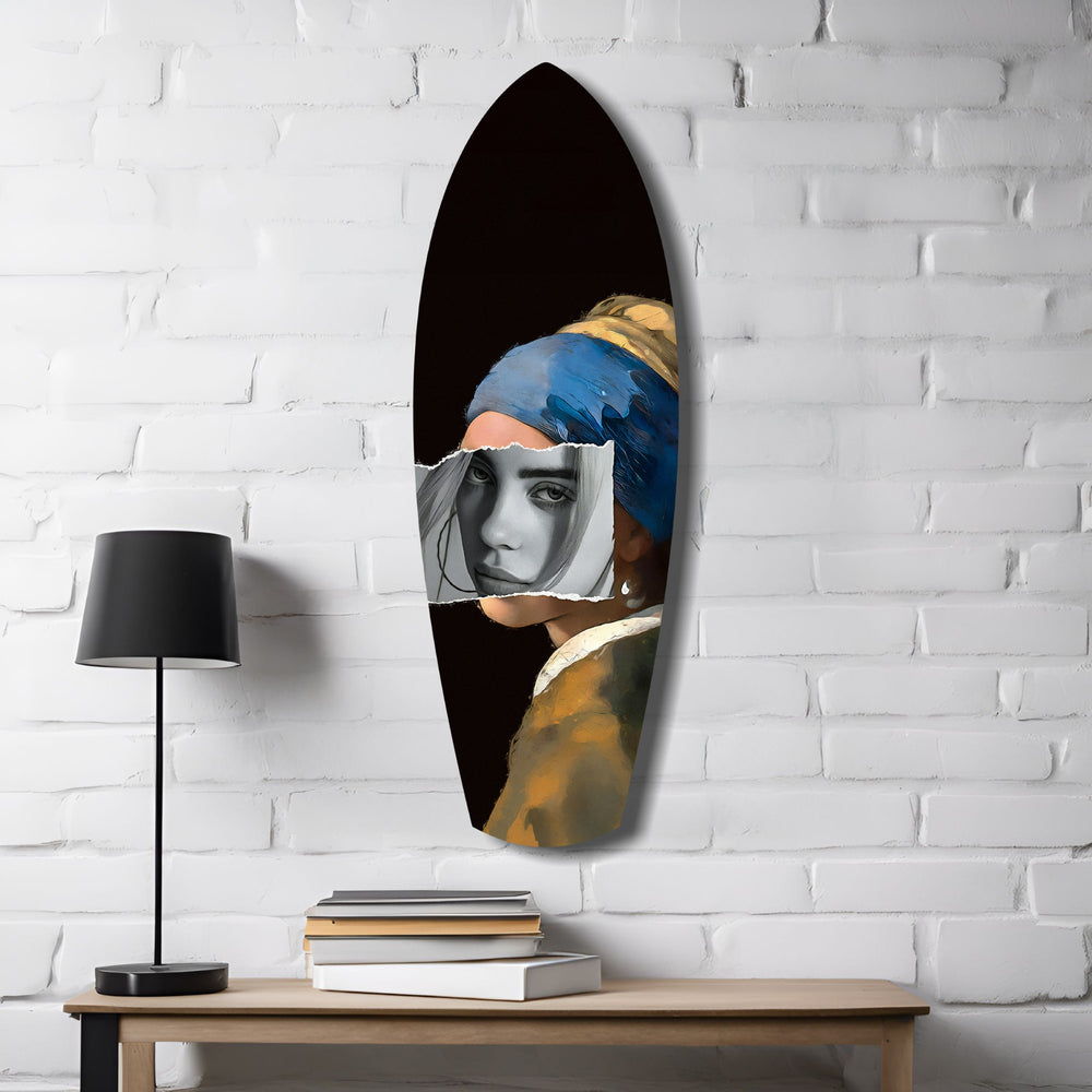 Pearl Earring Modern Renaissance Glass Wall Art.