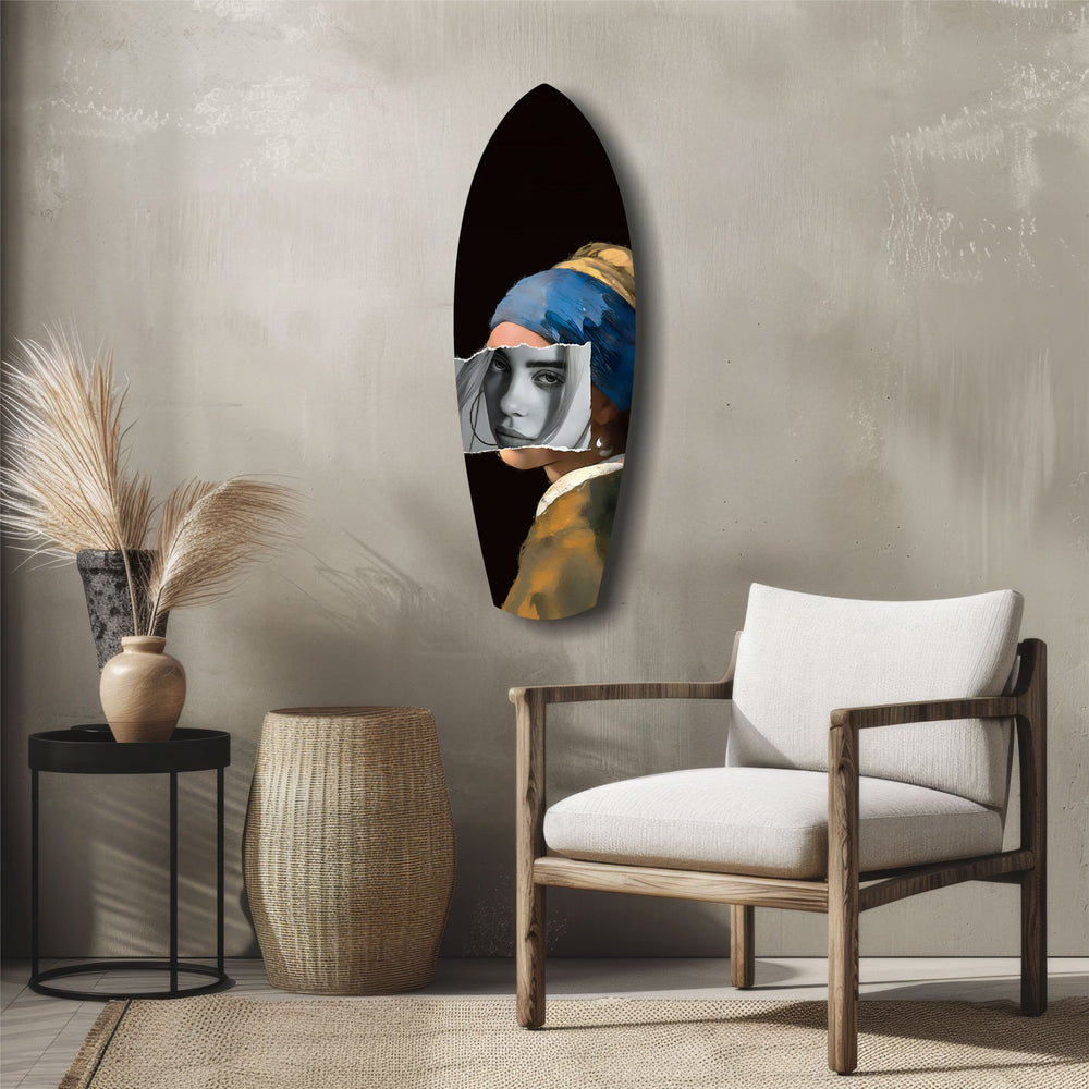 Pearl Earring Modern Renaissance Glass Wall Art.