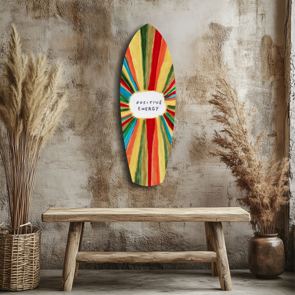 Positive Energy Sunburst Folk Art Glass Wall Art.