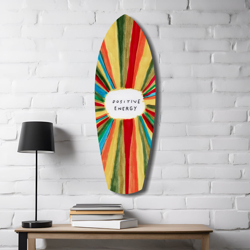 Positive Energy Sunburst Folk Art Glass Wall Art.