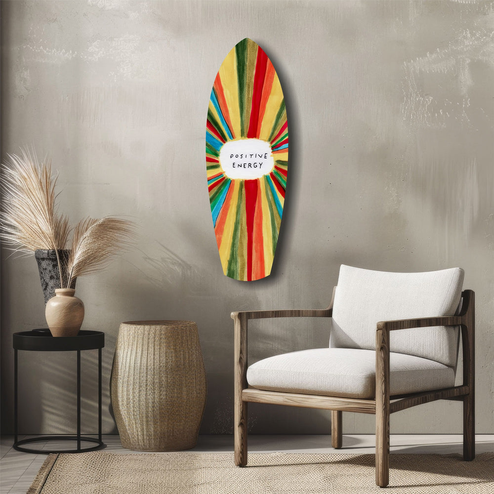 Positive Energy Sunburst Folk Art Glass Wall Art.