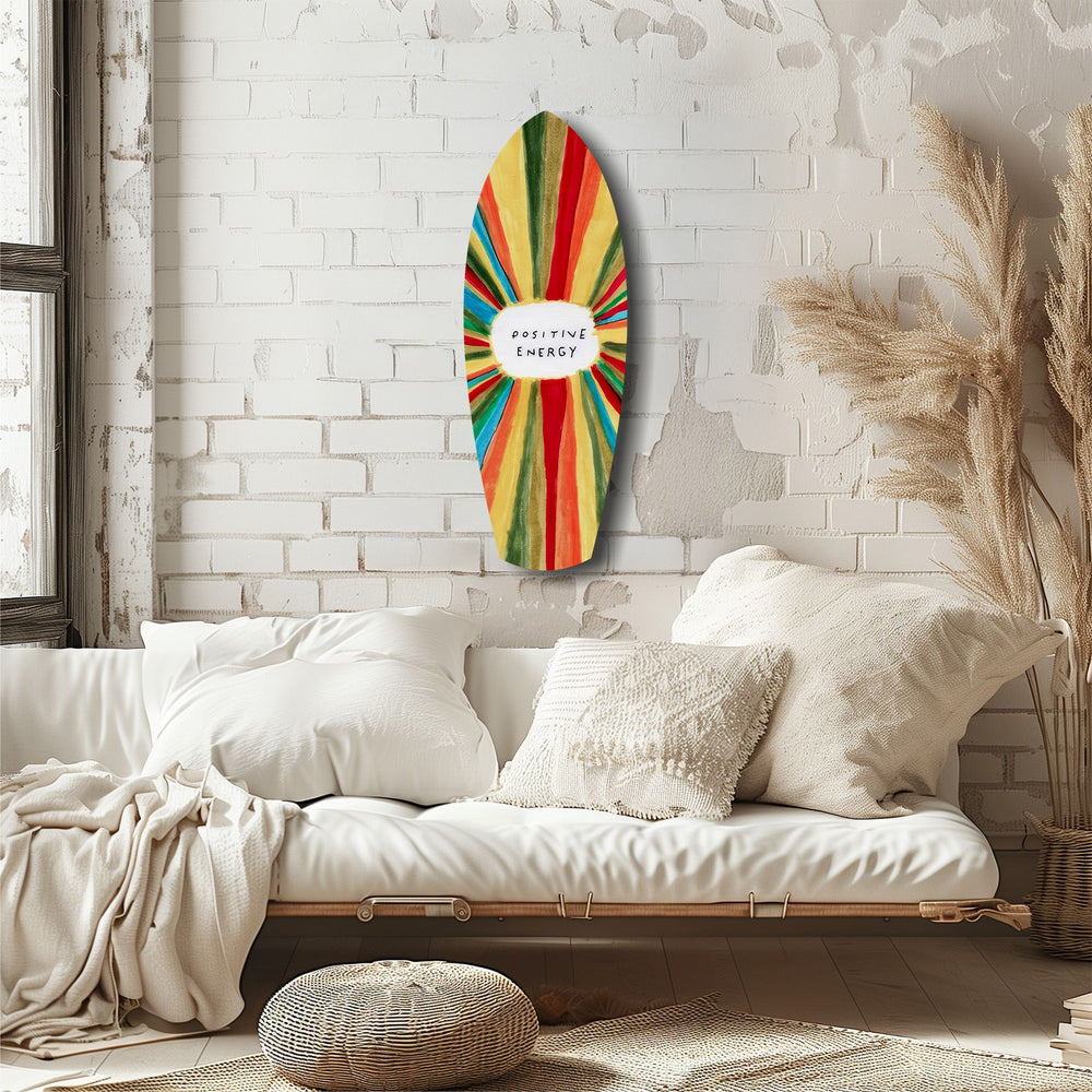 Positive Energy Sunburst Folk Art Glass Wall Art.