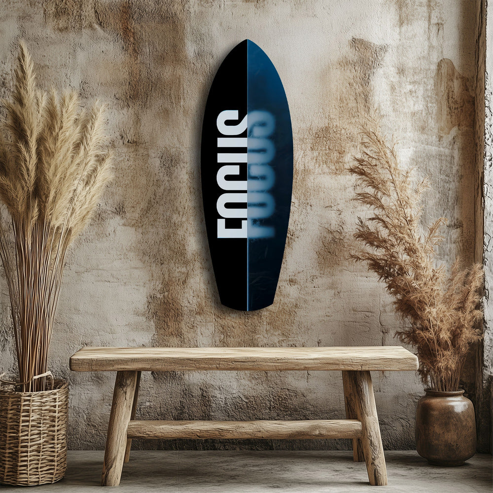 Focus Typography Split Motivational Glass Wall Art.