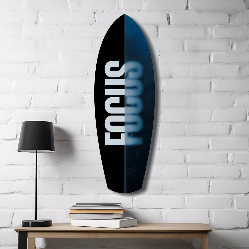 Focus Typography Split Motivational Glass Wall Art.