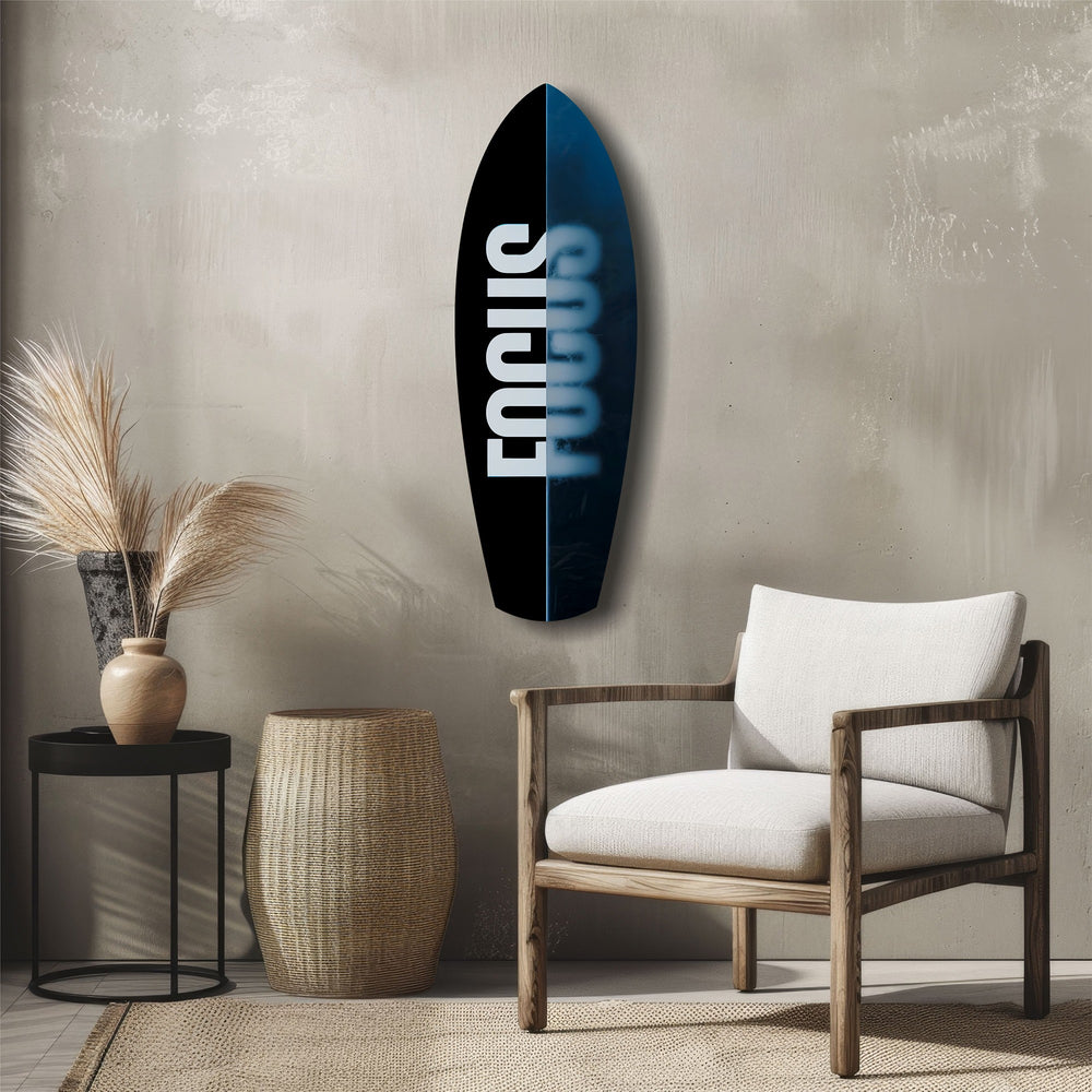 Focus Typography Split Motivational Glass Wall Art.