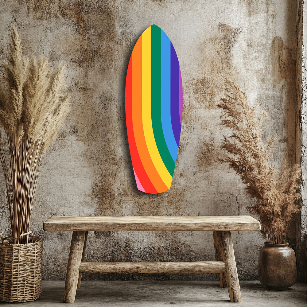 Rainbow Pride Stripes Vibrant Glass Wall Art.