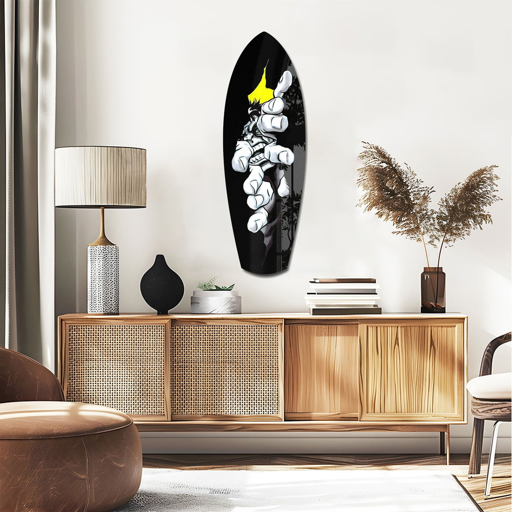 Anime Fighter Bandage Hands Manga Glass Wall Art.