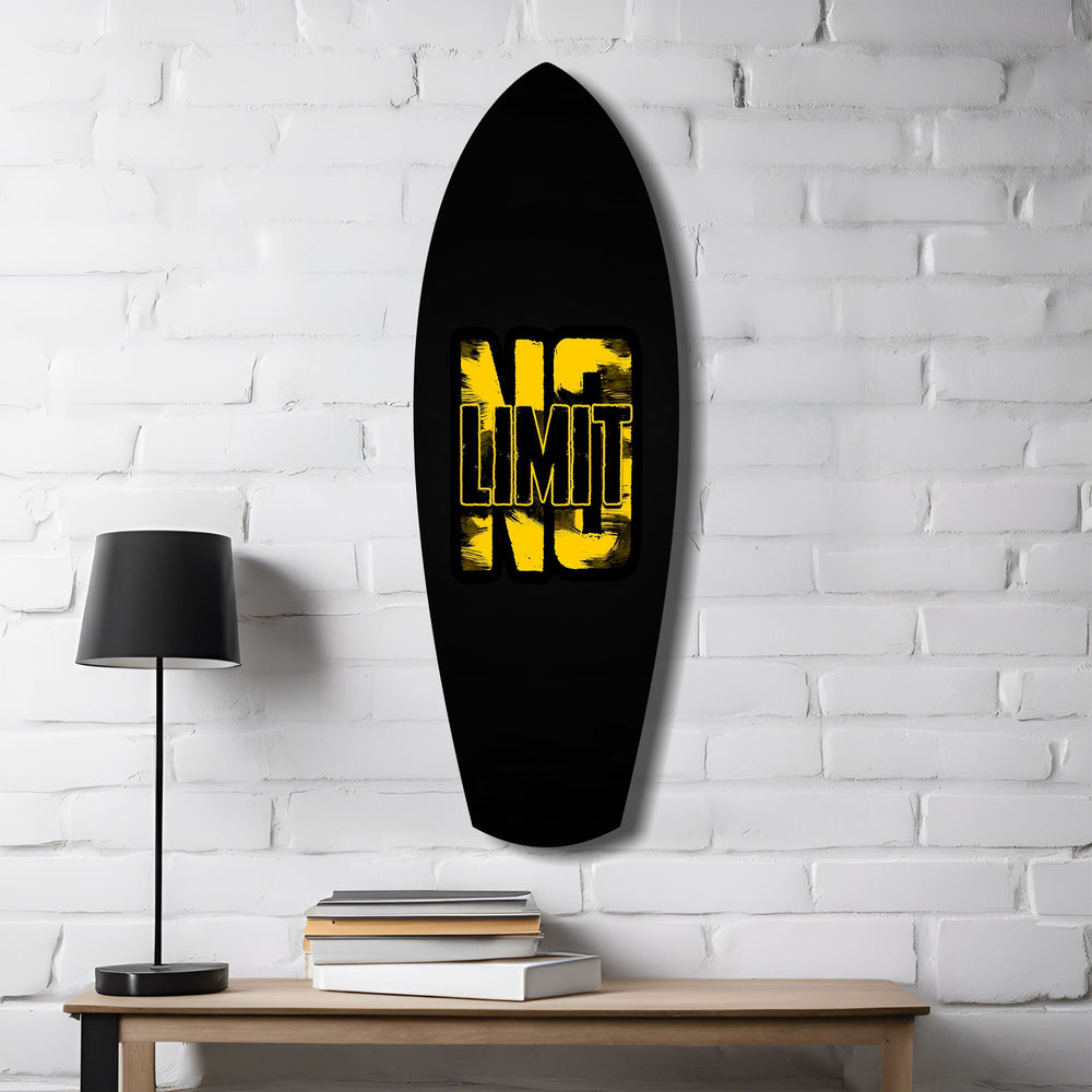 No Limit Bold Typography Motivational Glass Wall Art.