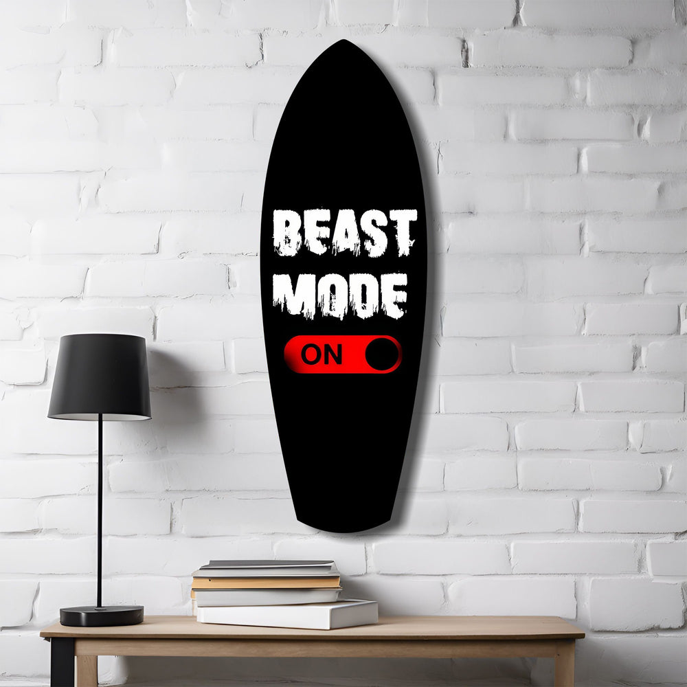 Beast Mode On Toggle Motivational Glass Wall Art.