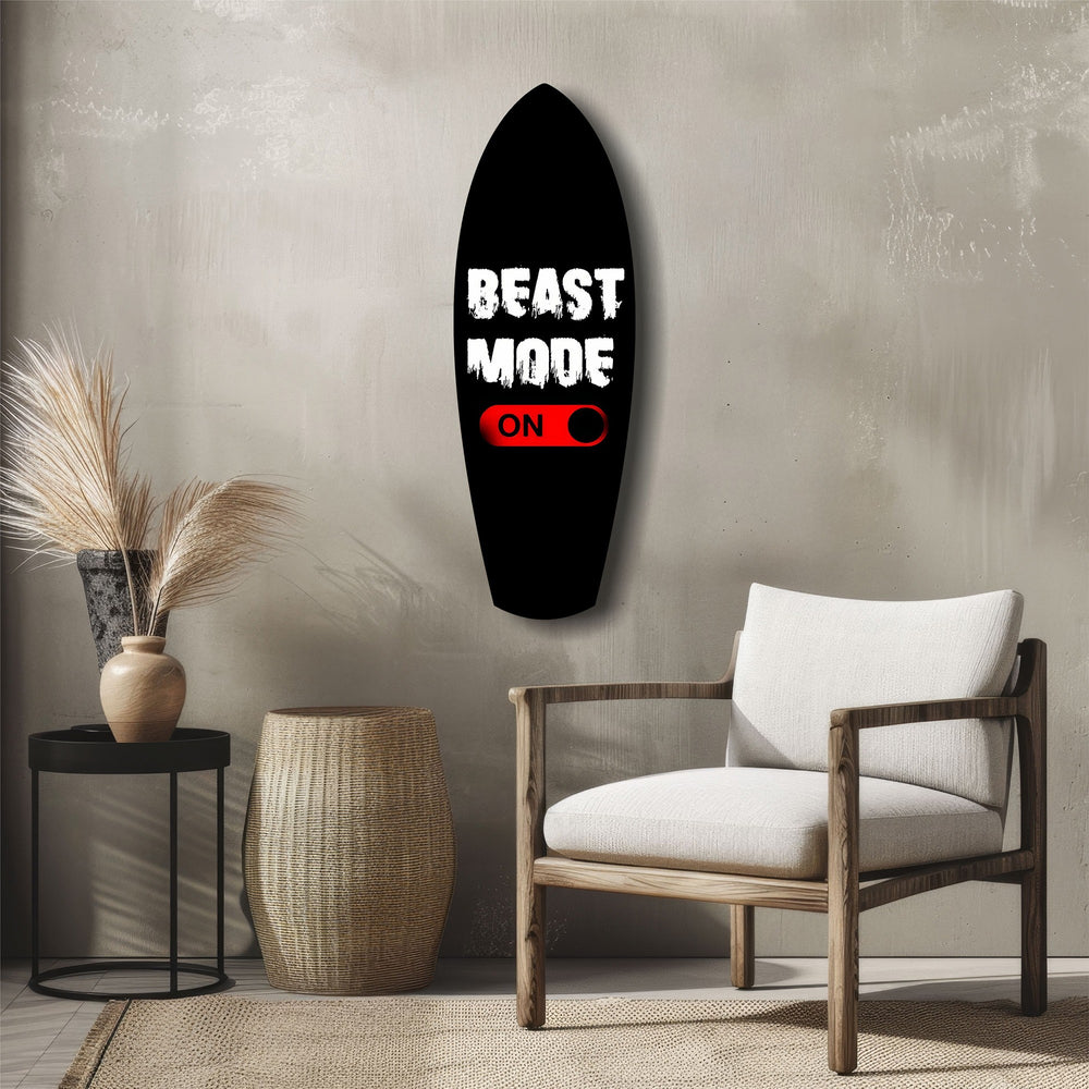 Beast Mode On Toggle Motivational Glass Wall Art.