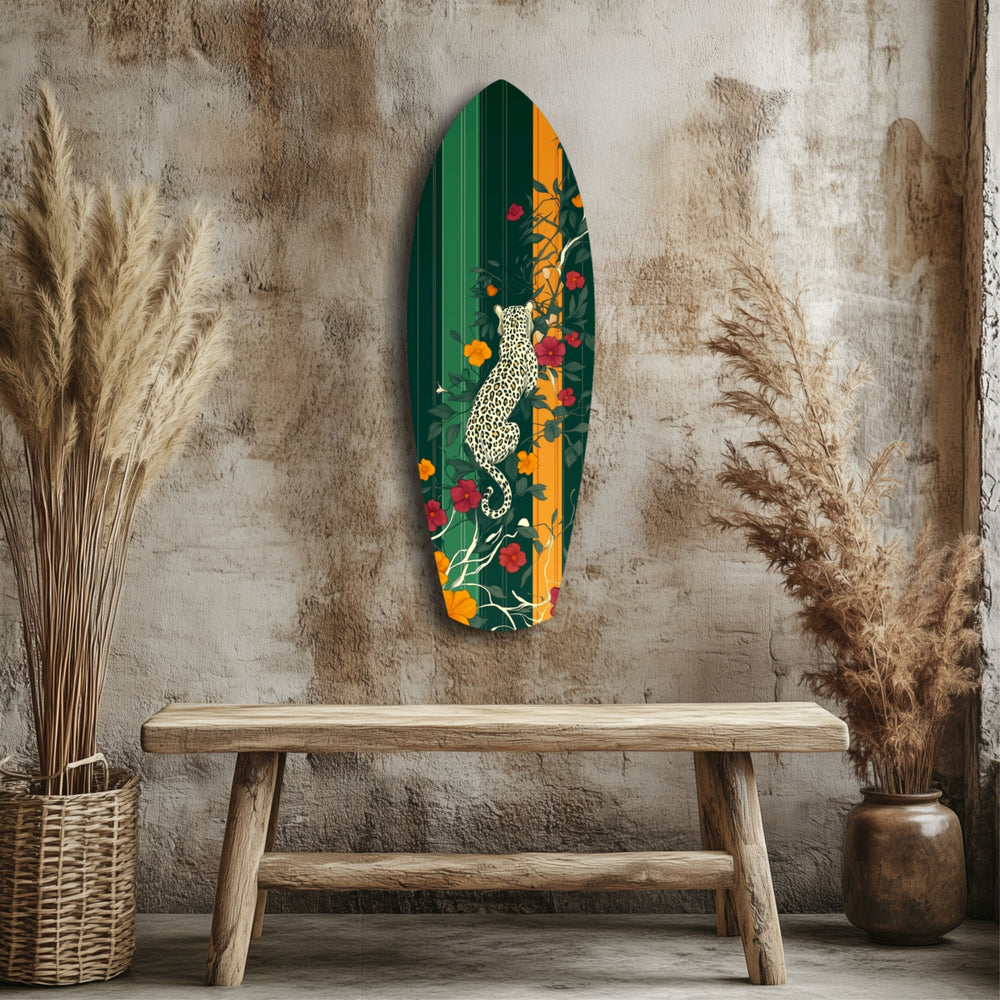 Tiger in the Jungle Glass Wall Art.