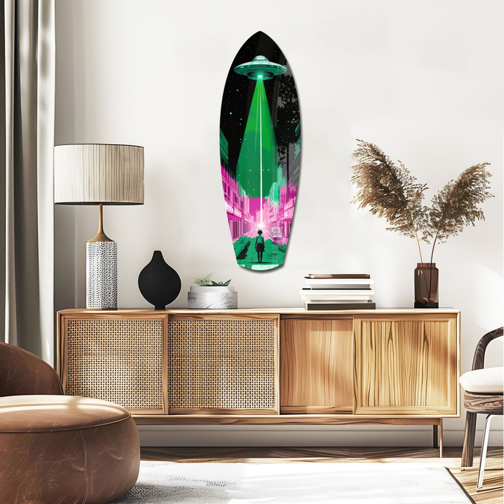 Alien Invade Glass Wall Art.