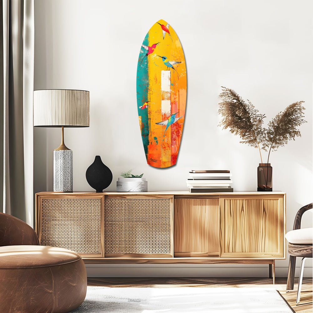 Birds in Colors Glass Wall Art.