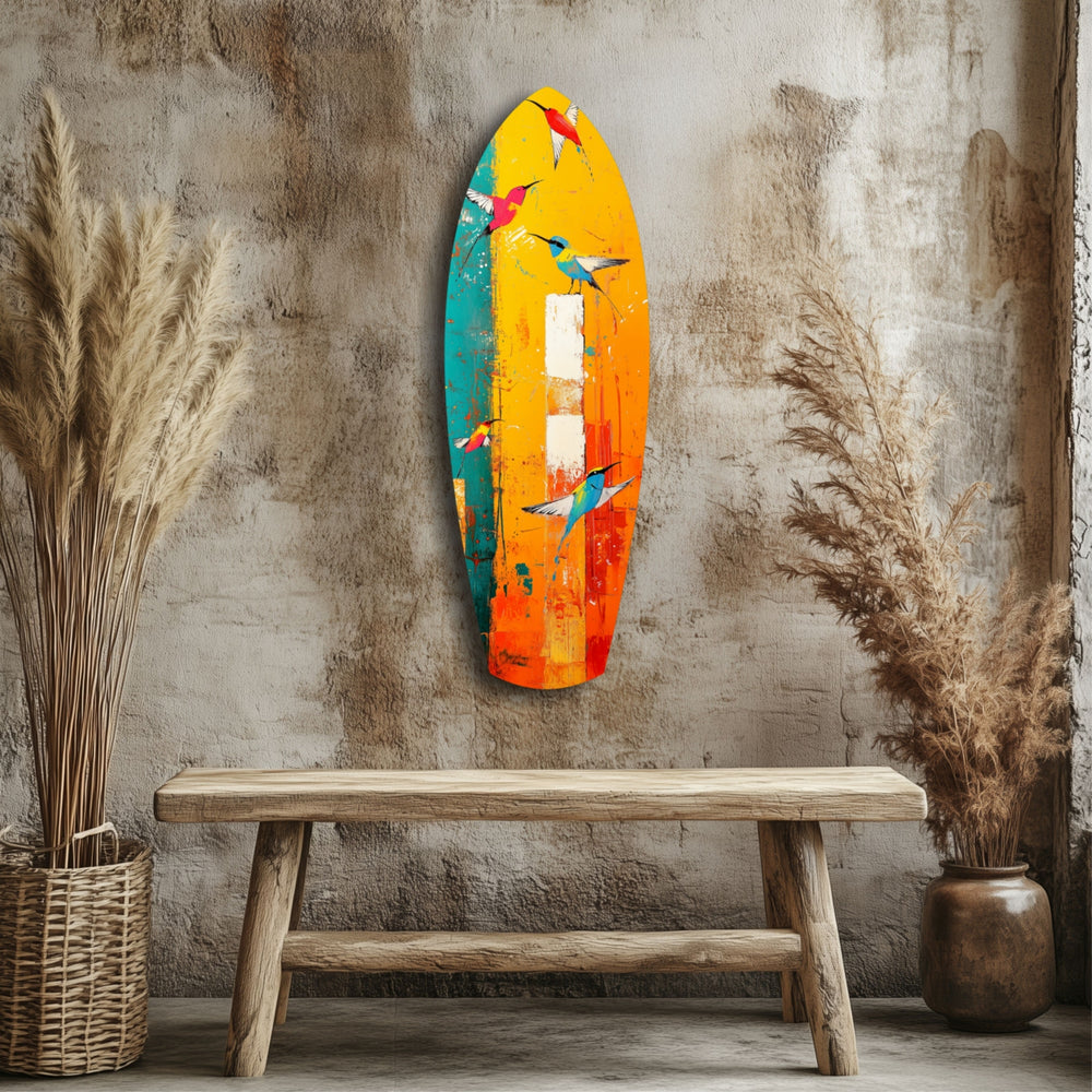 Birds in Colors Glass Wall Art.