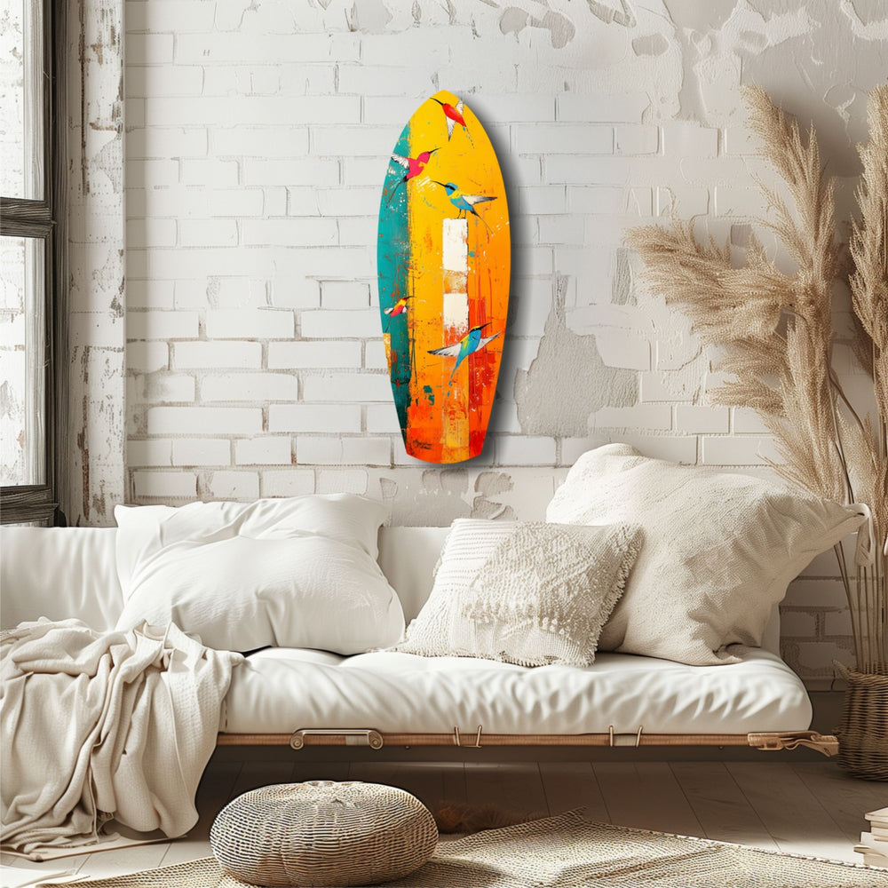 Birds in Colors Glass Wall Art.