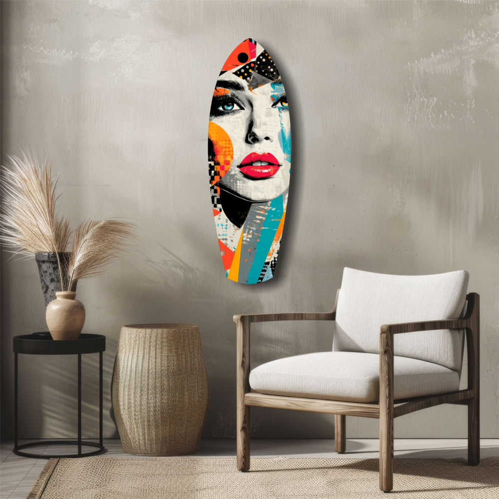 Woman in Style Glass Wall Art.