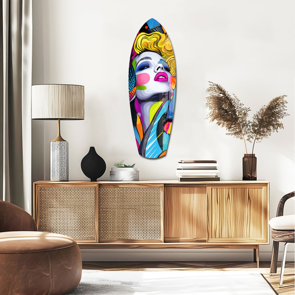 Vintage Woman Glass Wall Art.