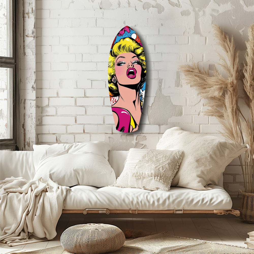 Blonde Starlet Popart Glass Wall Art