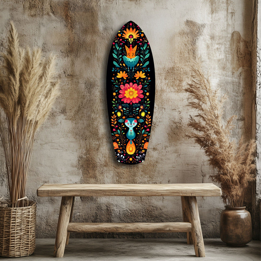 Fox and Rabbit Glass Wall Art.
