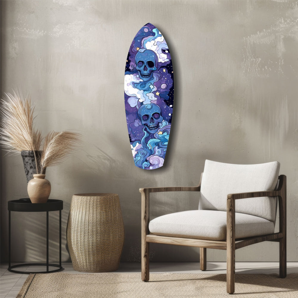 Midnight Skull Nocturnal Shadows Glass Wall Art.
