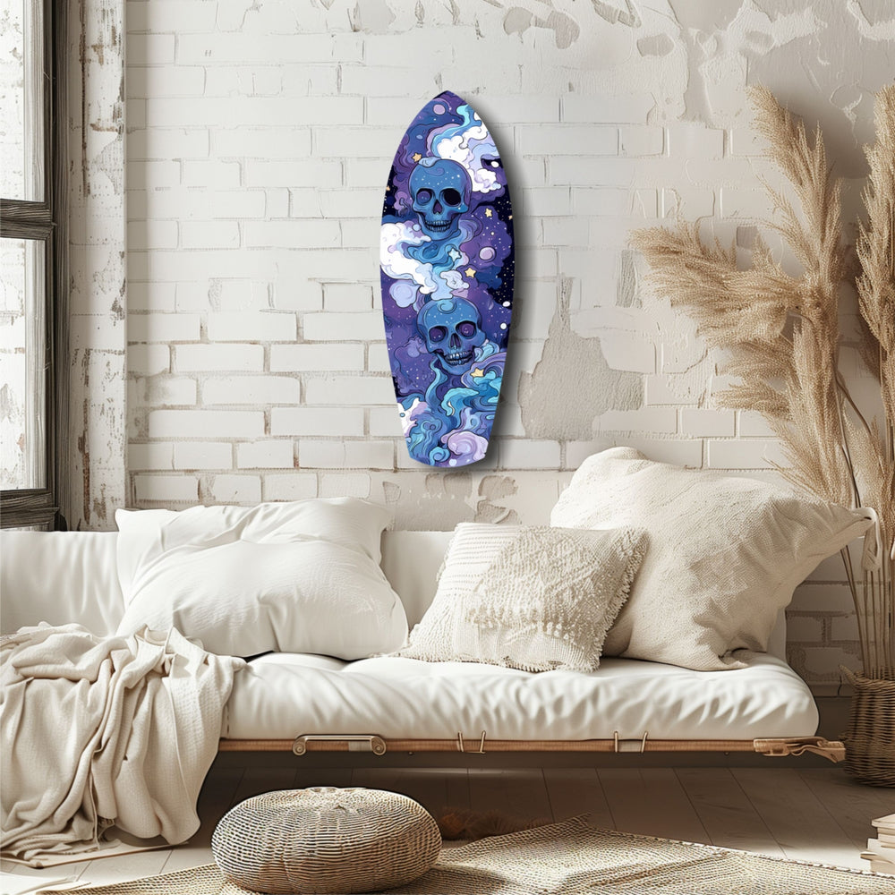 Midnight Skull Nocturnal Shadows Glass Wall Art.