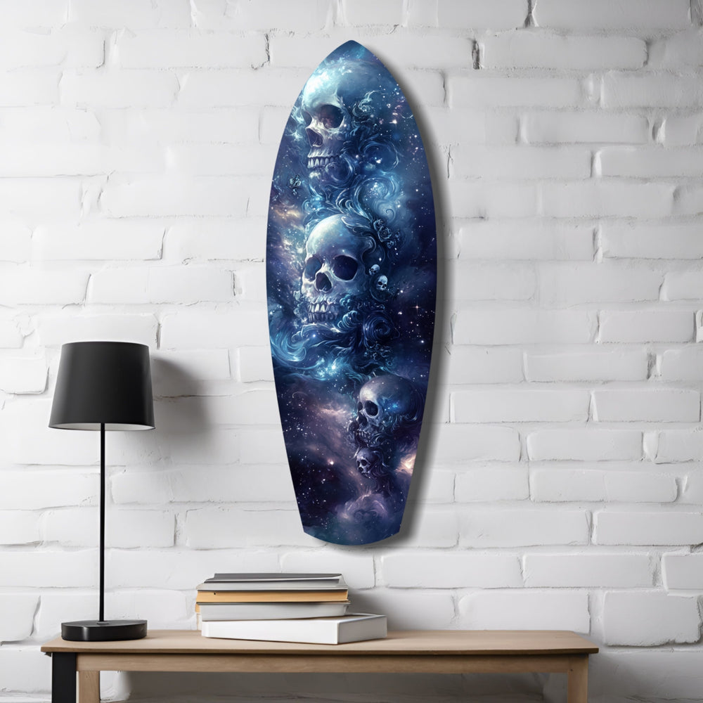 Midnight Skull Nocturnal Shadows Glass Wall Art.