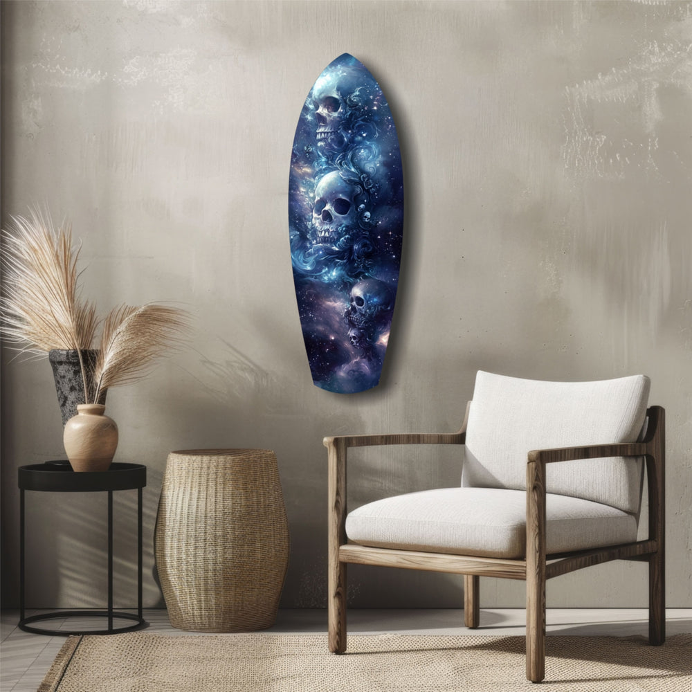 Midnight Skull Nocturnal Shadows Glass Wall Art.