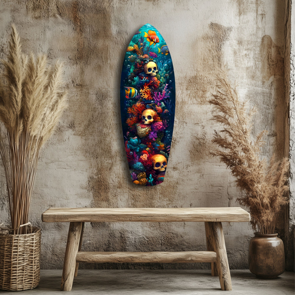 Coral Depths Skulls of the Sea Glass Wall Art.