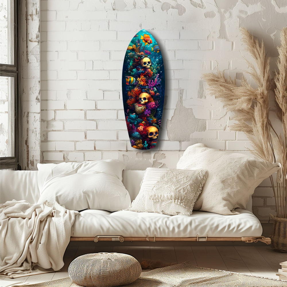 Coral Depths Skulls of the Sea Glass Wall Art.
