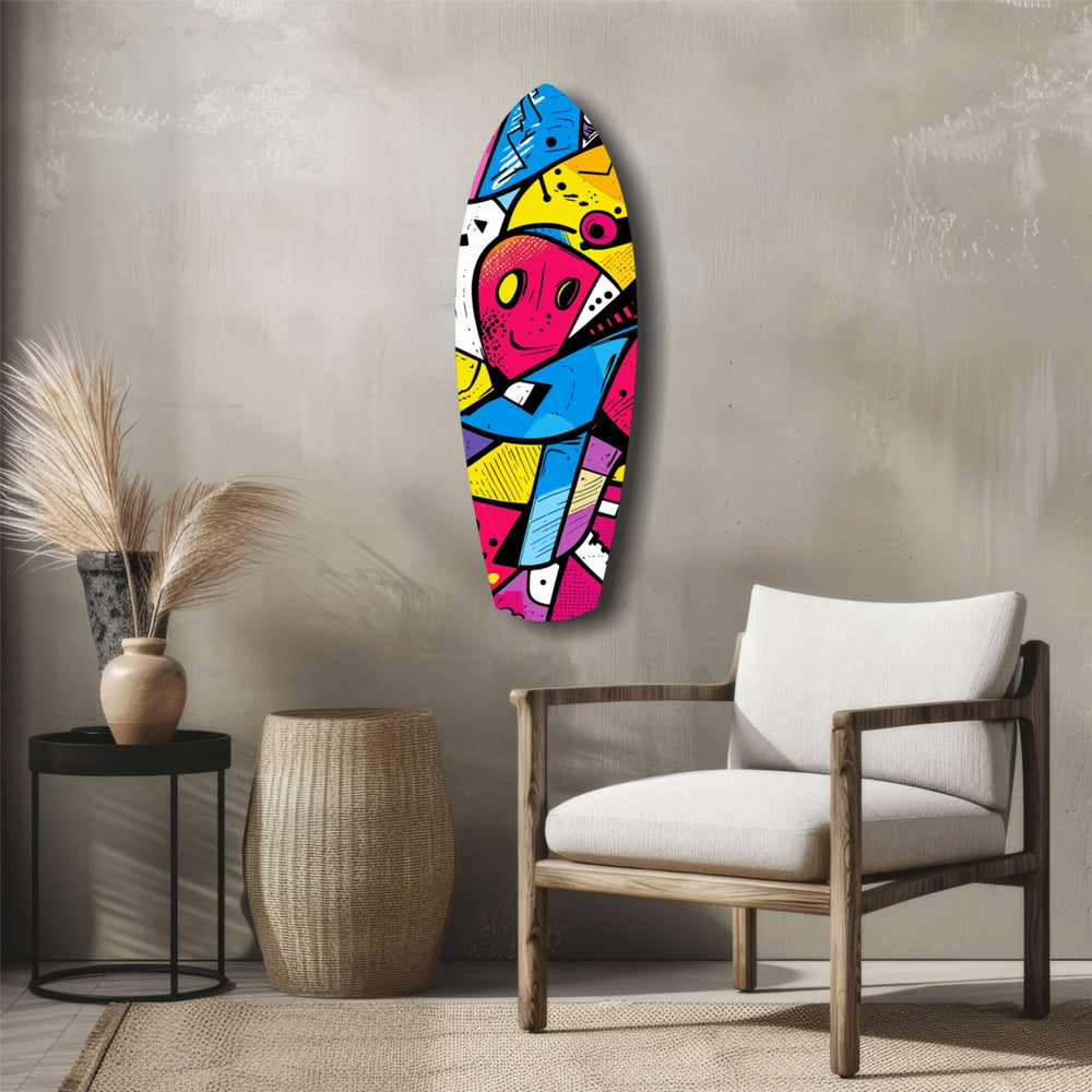 Colors of Geometry Glass Wall Art.