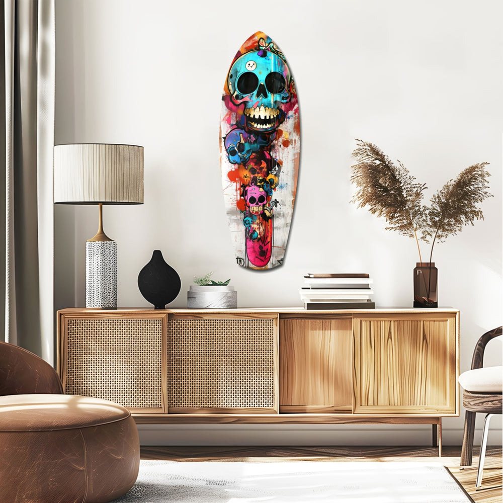 Street Soul Graffiti Skulls Glass Wall Art.