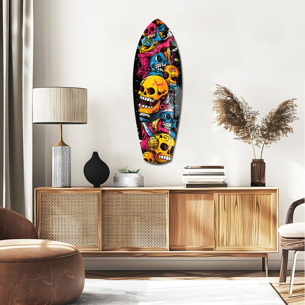 Street Soul Graffiti Skulls Glass Wall Art.