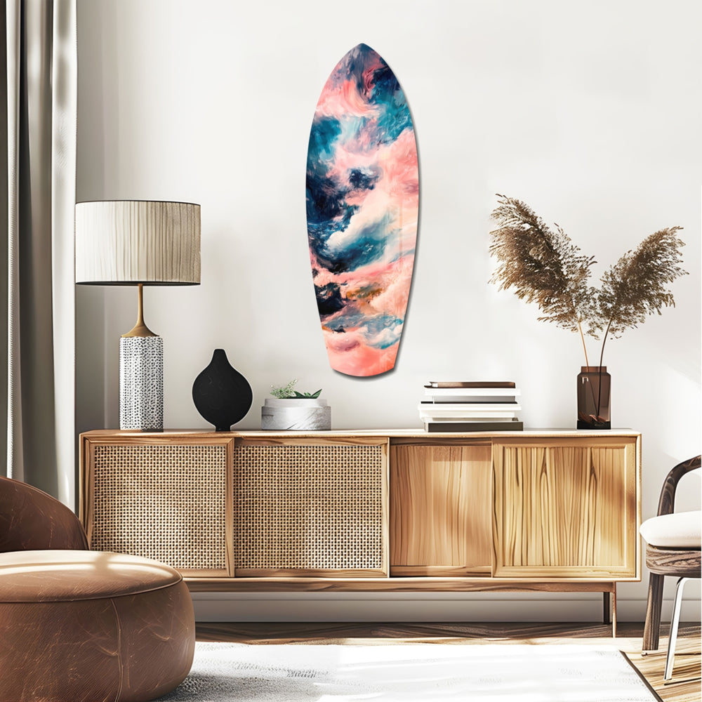 Wavy Ocean Glass Wall Art.