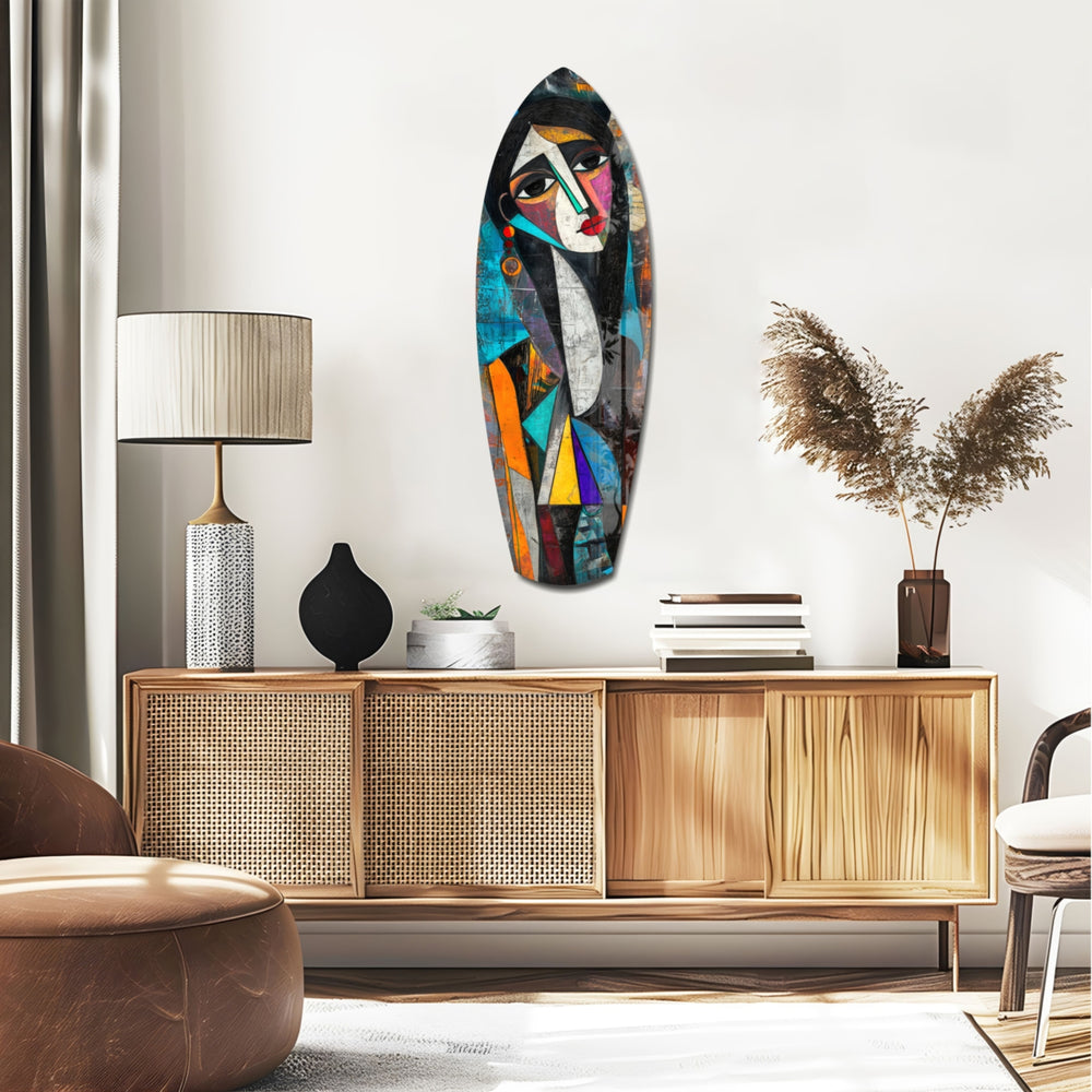 Cubist Muse Glass Wall Art.